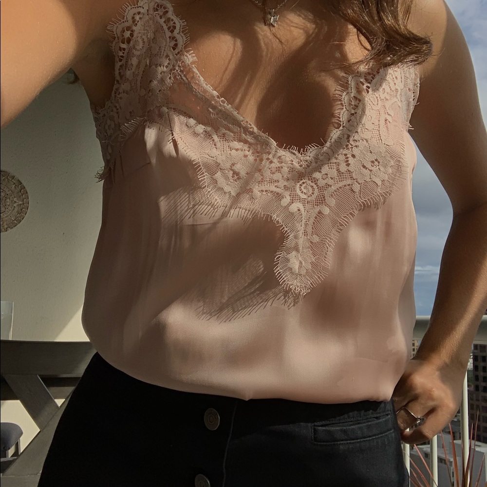 Silky lace blouse 🩰🤍